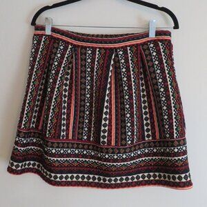 Xhilaration | Size Large | Southwestern Aztec Tribal Quilted Pleated Mini Skirt